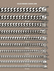 Heavy Solid White Gold Miami Cuban Link Chain Customizable (10MM-20MM)