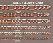 Solid Figaro Chain - 14K Rose Gold Chain