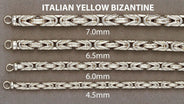 White Gold Chain - Womens Italian Byzantine Chain 10k Gold