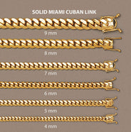 Womens Chain - Solid Miami Cuban Link 10K Gold