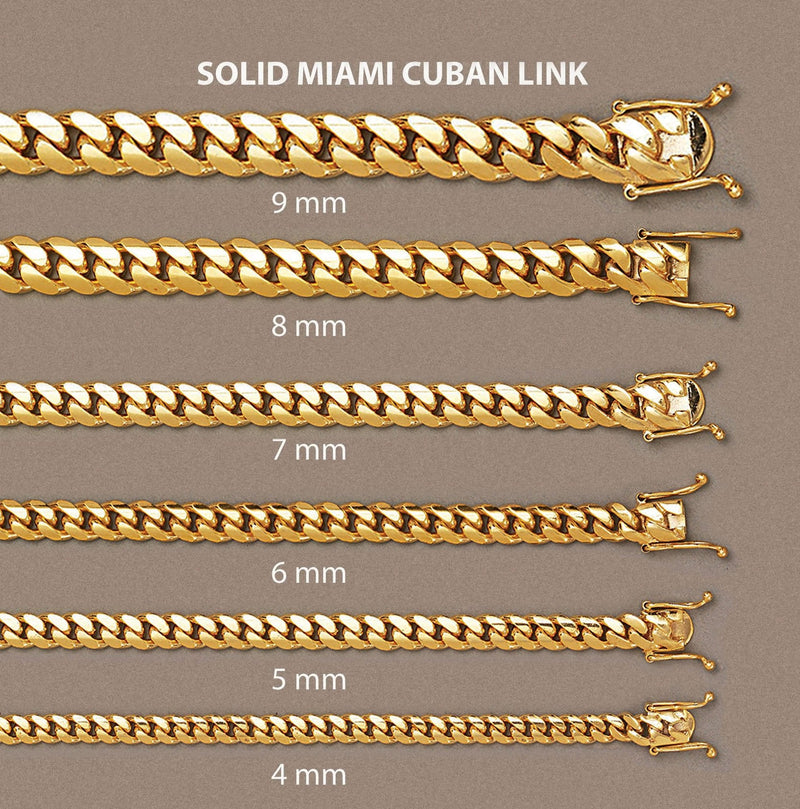 Womens Chain - Solid Miami Cuban Link 10K Gold