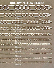 White Gold Chain - Womens Semi Solid  Figaro Chain 10K Gold