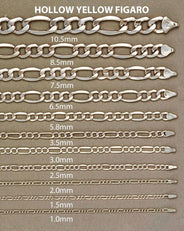 White Gold Chain - Womens Semi Solid  Figaro Chain 10K/14K Gold