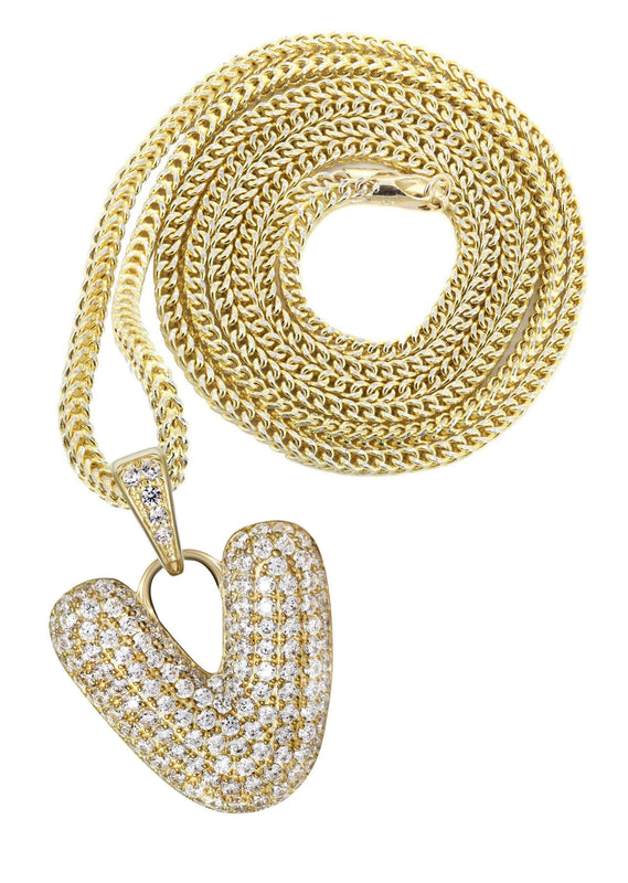 10K Yellow Gold Bubble Letter 