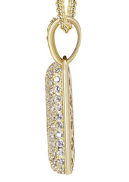 10K Yellow Gold Bubble Letter "V" CZ Necklace | Appx. 13.1 Grams