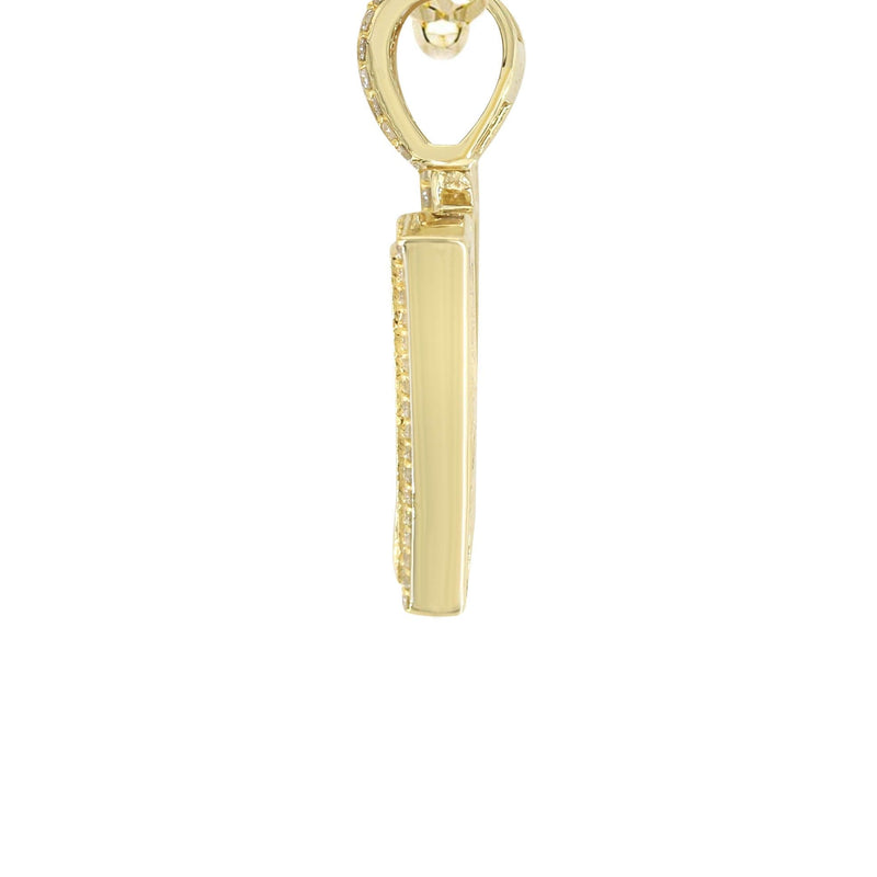 14K Yellow Gold Letter "V" Baguette Diamond Necklace | 1.81 Carats
