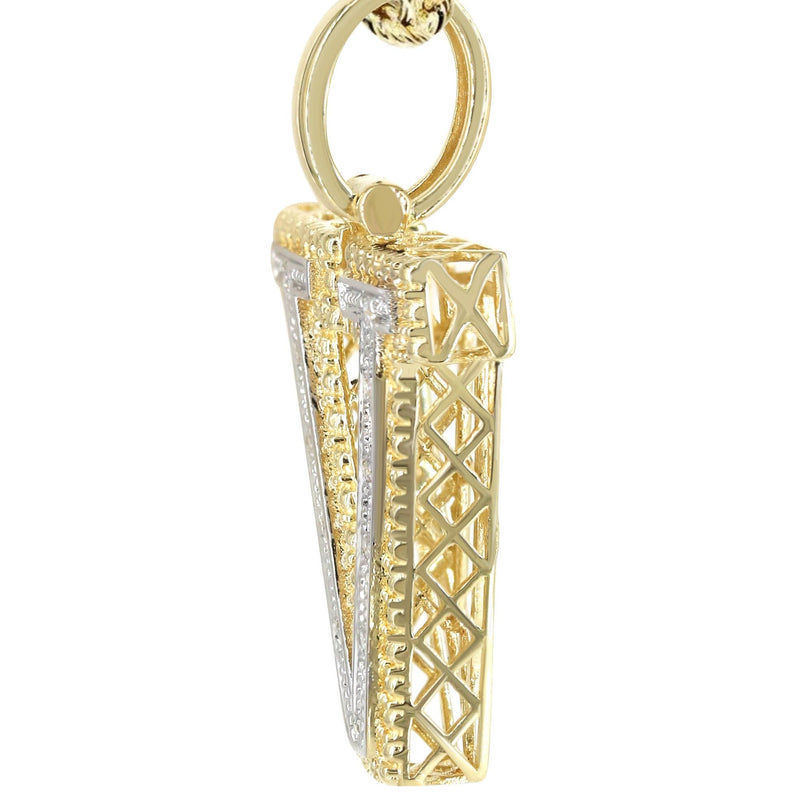 Diamond 10K Yellow Gold Letter "V" Necklace | Appx. 13.9 Grams