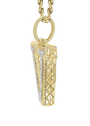 Diamond 10K Yellow Gold Letter "V" Necklace | Appx. 13.9 Grams