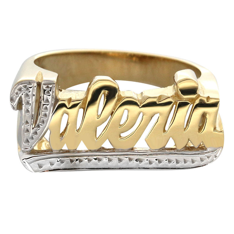 14K Diamond Cut Script Gold Name Ring | Appx. 2.6 Grams