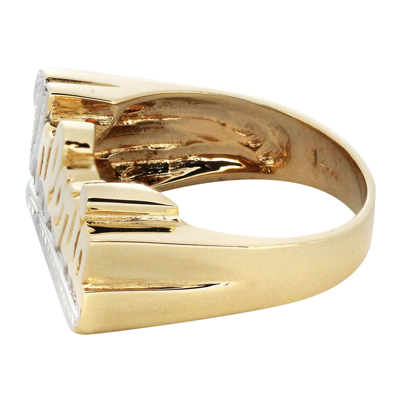 14K Diamond Cut Script Gold Name Ring | Appx. 2.6 Grams