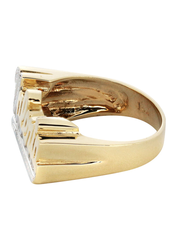 14K Diamond Cut Script Gold Name Ring | Appx. 2.6 Grams
