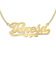 14K Gold  Heart Name Plate Necklace | Style #70