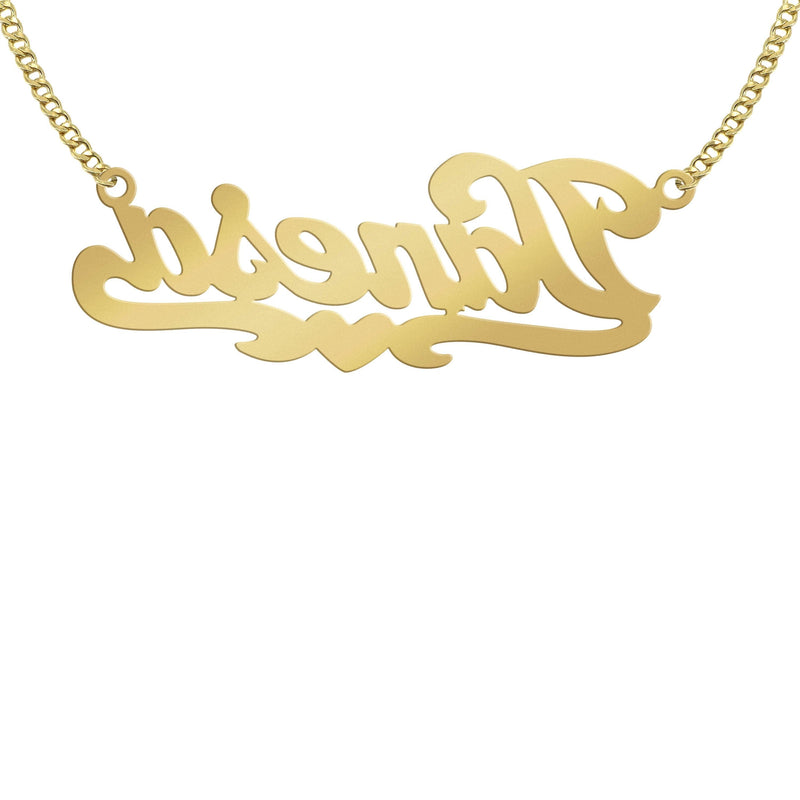 14K Gold  Heart Name Plate Necklace | Style #70