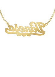 14K Gold  Heart Name Plate Necklace | Style #70