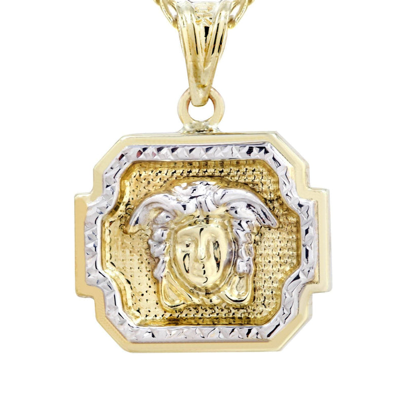 10K Gold Necklace & Gold Medusa Style Pendant | 6 Grams