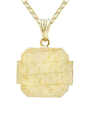 10K Gold Necklace & Gold Medusa Style Pendant | 6 Grams