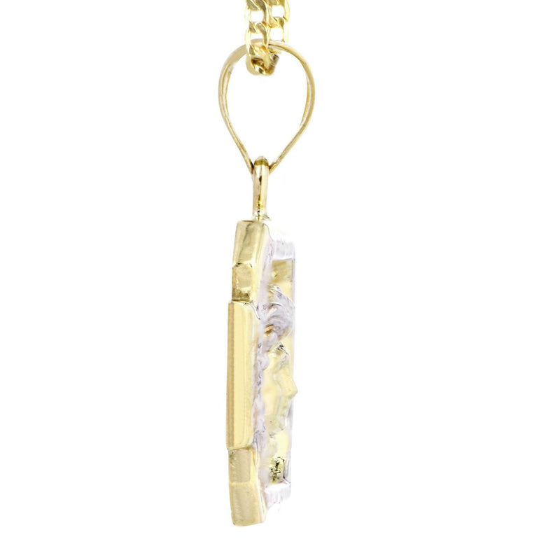 10K Gold Necklace & Gold Medusa Style Pendant | 6 Grams
