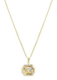 10K Gold Necklace & Gold Medusa Style Pendant | 6 Grams