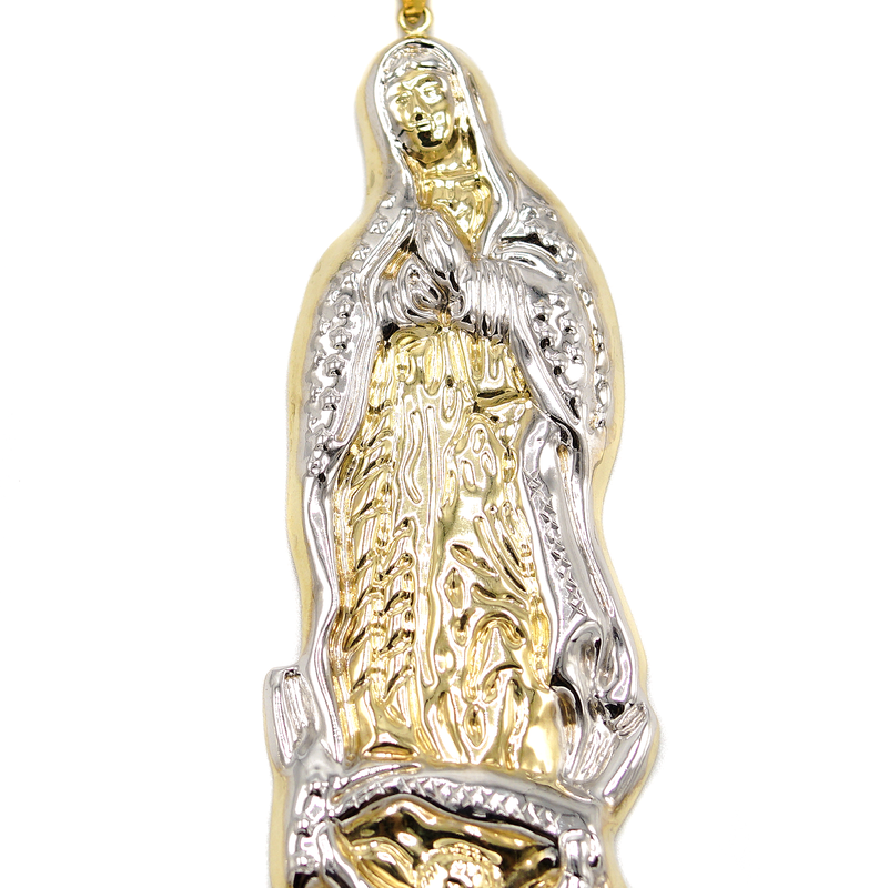 10K Gold Virgin Mary Pendant | Customizable Size