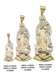 10K Gold Virgin Mary Pendant | Customizable Size