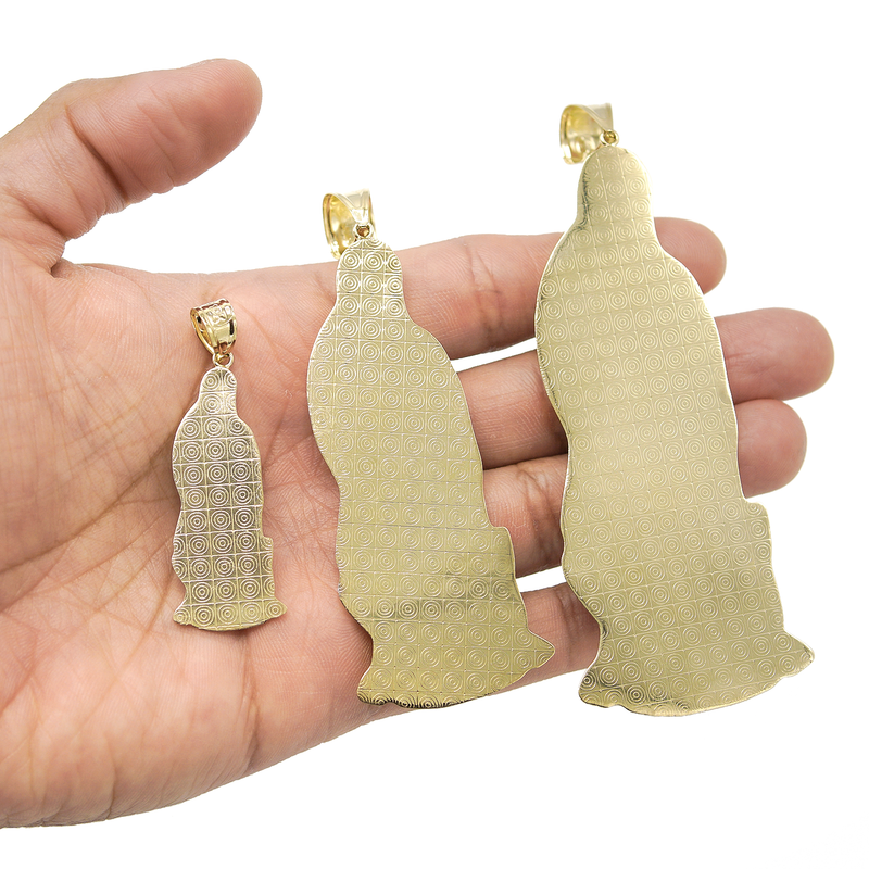 10K Gold Virgin Mary Pendant | Customizable Size