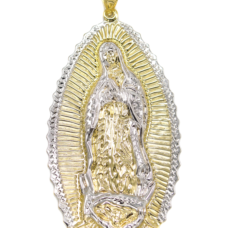 10K Gold Virgin Mary Pendant | Customizable Size