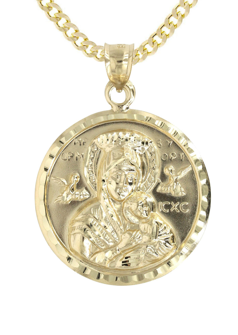 10K Yellow Gold Virgin Mary Necklace | Appx. 14.5 Grams