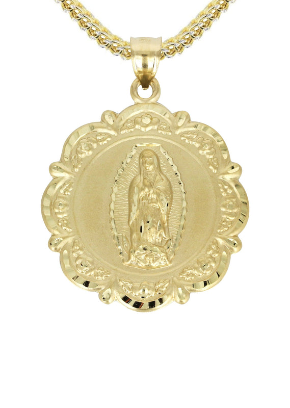 10K Yellow Gold Virgin Mary Necklace | Appx. 15.2 Grams