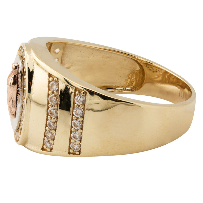 10K Gold Cz Virgin Mary Ring For Men | 6 Grams
