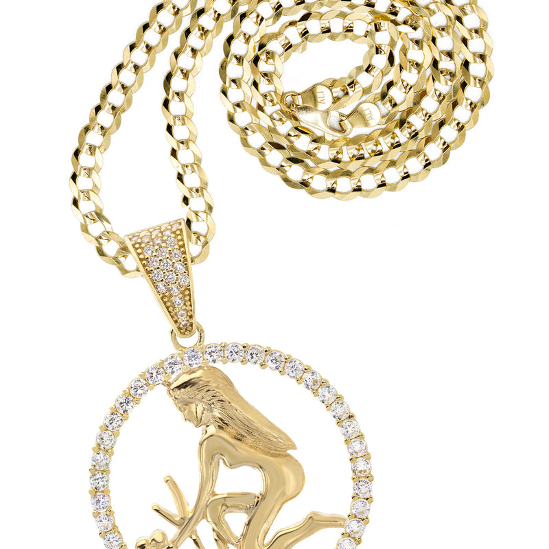 10K Yellow Gold Zodiac Virgo Necklace | Appx. 16.8 Grams