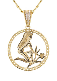 10K Yellow Gold Zodiac Virgo Necklace | Appx. 16.8 Grams