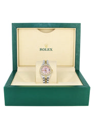 Womens Diamond Gold Rolex Watch | 1 Carat Bezel | 26Mm | Light Pink Pearl Dial | Jubilee Band