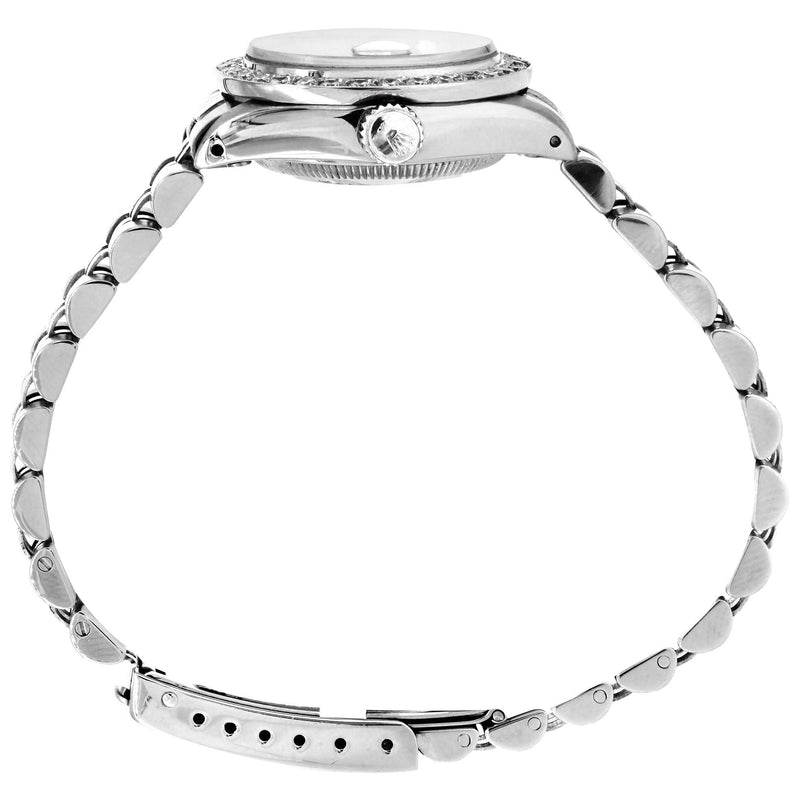 Womens Diamond Rolex Watch | 1 Carat Bezel | 26Mm | Light Blue Diamond Dial | Jubilee Band