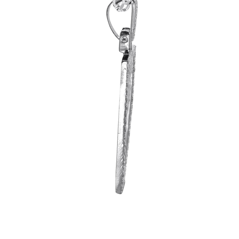 Diamond 10K/14K White Gold Rectangle Picture Pendant Necklace | Appx. 0.60 Carat