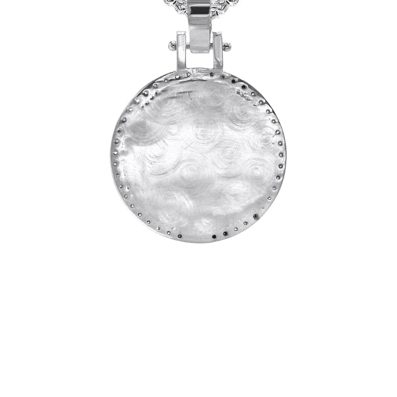Diamond 10K/14K White Gold Small Round Picture Pendant Necklace | Appx. 0.50 Carat