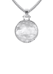 Diamond 10K/14K White Gold Small Round Picture Pendant Necklace | Appx. 0.50 Carat