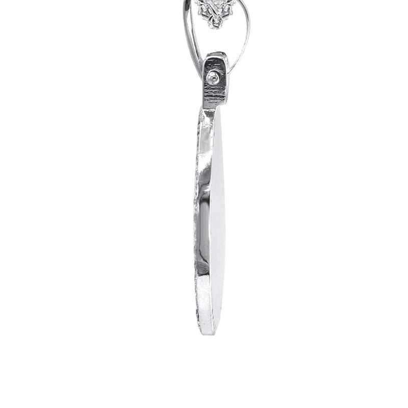 Diamond 10K/14K White Gold Small Round Picture Pendant Necklace | Appx. 0.50 Carat