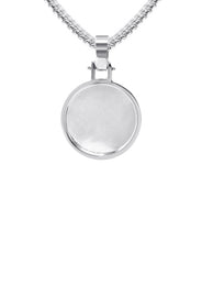 10K/14K White Gold Small Round Picture Pendant Necklace