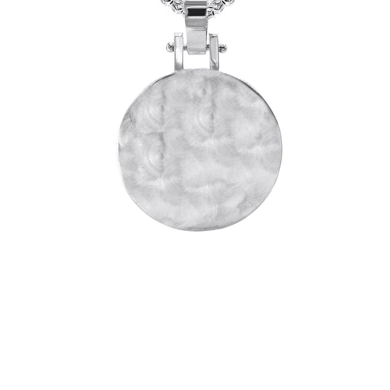 10K/14K White Gold Small Round Picture Pendant Necklace