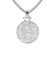 10K/14K White Gold Small Round Picture Pendant Necklace