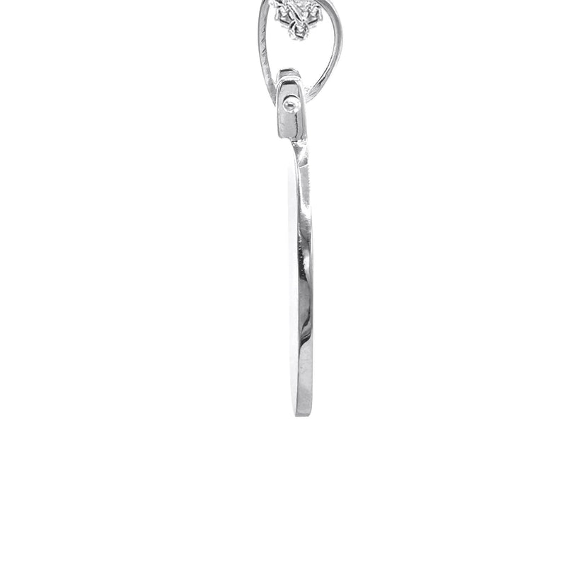 10K/14K White Gold Small Round Picture Pendant Necklace