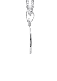 10K/14K White Gold Small Round Picture Pendant Necklace