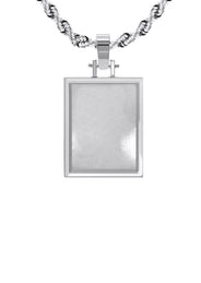 10K/14K White Gold Small Rectangle Picture Pendant Necklace