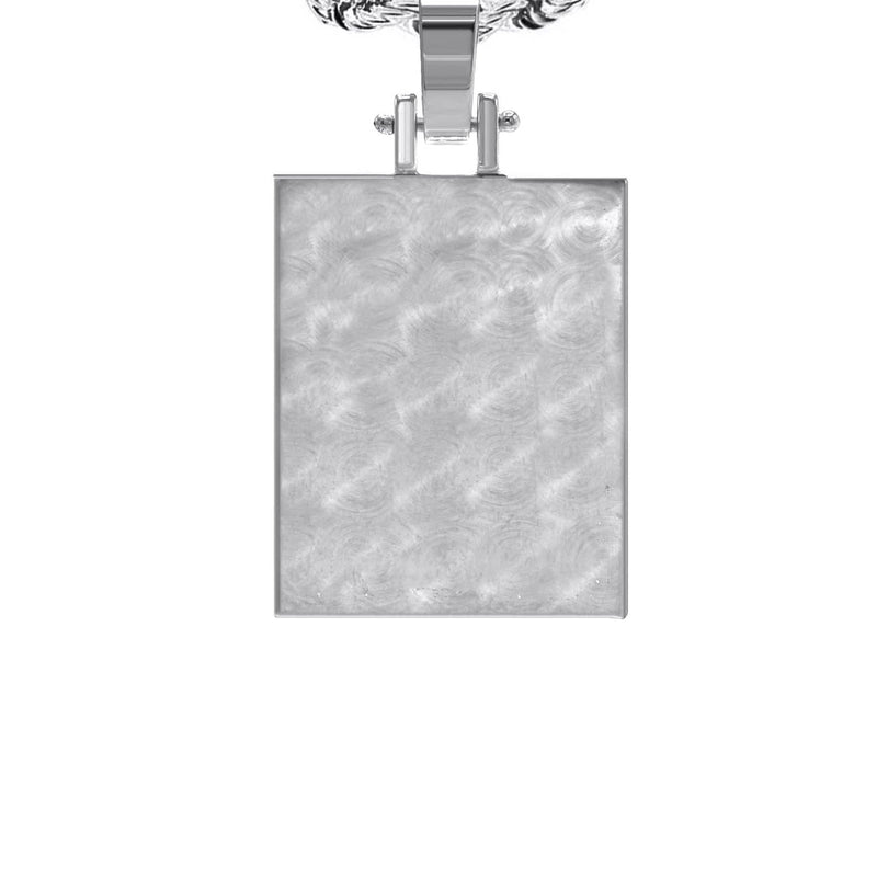 10K/14K White Gold Small Rectangle Picture Pendant Necklace