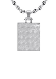 10K/14K White Gold Small Rectangle Picture Pendant Necklace