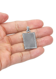 10K/14K White Gold Small Rectangle Picture Pendant Necklace