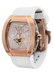 Frost NYC Diamond Evolution Women's Watch - Automatic Skeleton Rose Triangle | WFRST-01-TD-R White Band | Pre - Sale