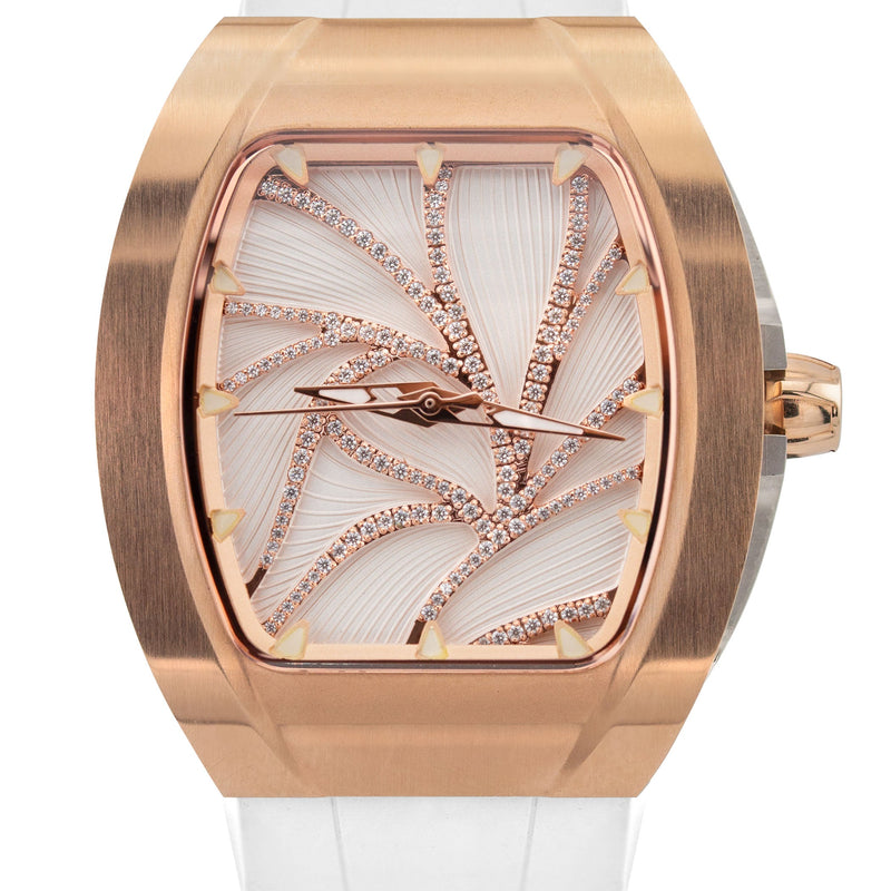 Frost NYC Evolution Women's Watch - Automatic Skeleton Leaves Steel | WFRST-01-LD-R WHITE BAND | Pre - Sale