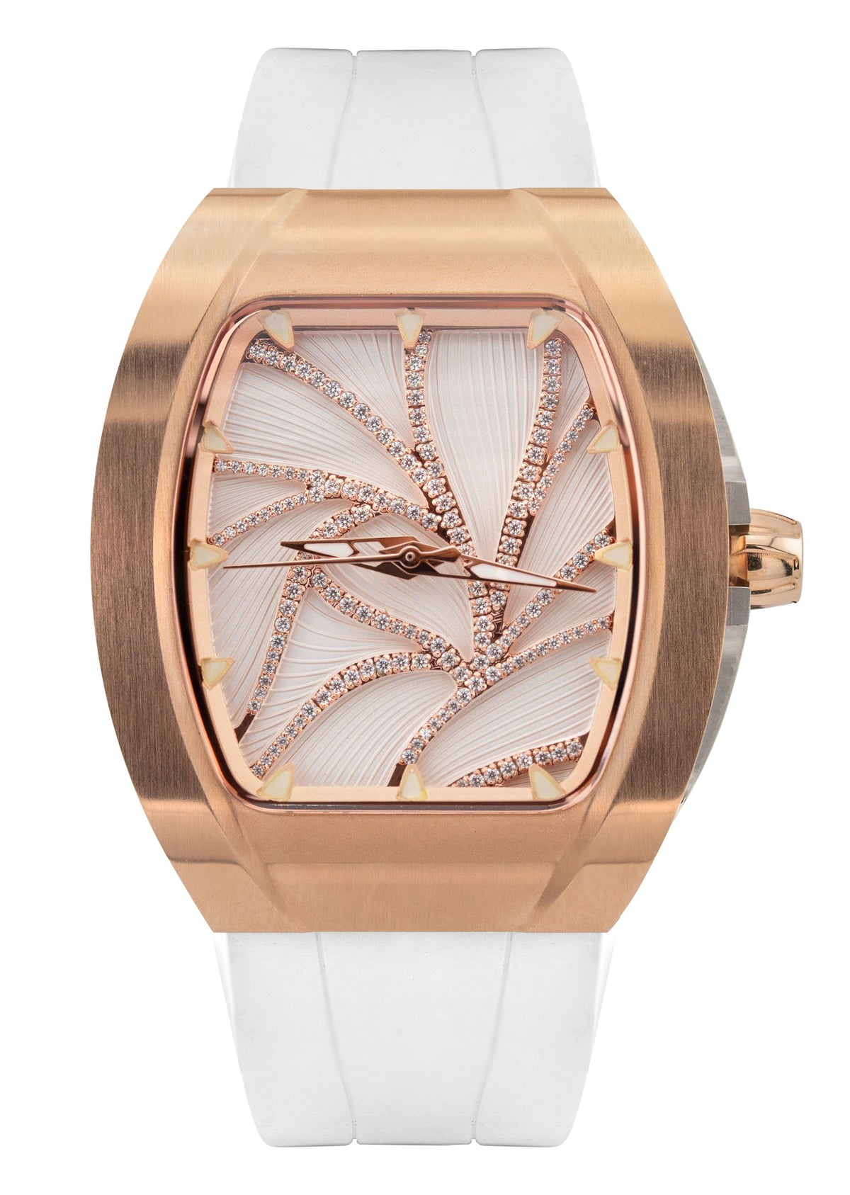 Frost NYC Evolution Women's Watch - Automatic Skeleton Leaves Steel | WFRST-01-LD-R WHITE BAND | Pre - Sale