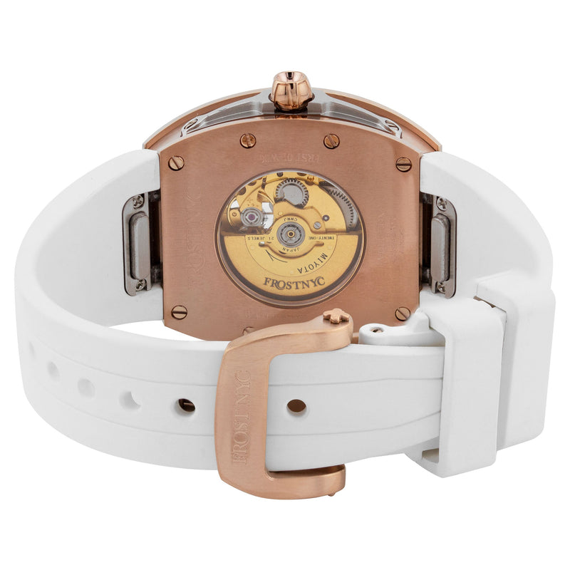 Frost NYC Evolution Women's Watch - Automatic Skeleton Leaves Steel | WFRST-01-LD-R WHITE BAND | Pre - Sale